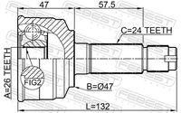 Set of hinges, drive shaft