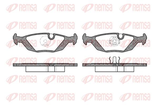 Set of brake linings, disc brake