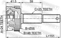 Set of hinges, drive shaft