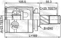 Set of hinges, drive shaft