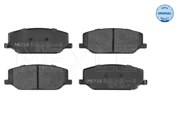Комплект тормозных колодок, дисковый тормоз MEYLE-ORIGINAL: True to OE.
