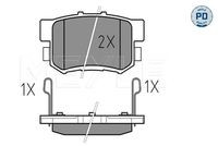 Set of brake linings, disc brake