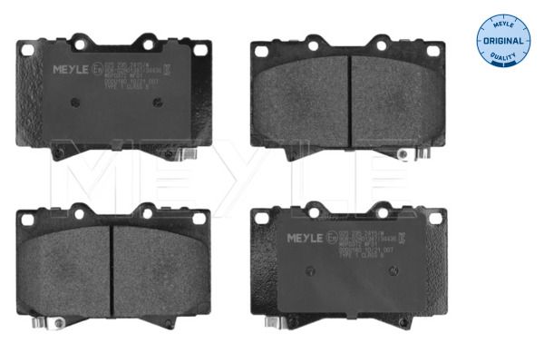 Set of brake linings, disc brake