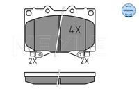 Set of brake linings, disc brake