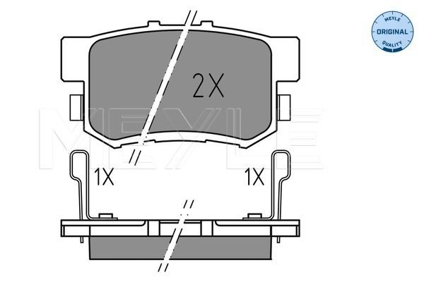 Set of brake linings, disc brake