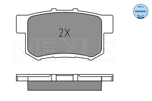 Set of brake linings, disc brake