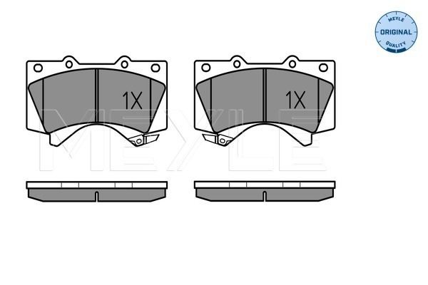 Set of brake linings, disc brake