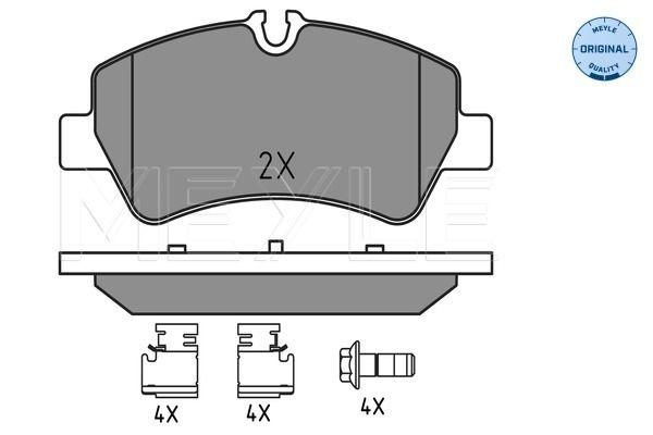 Set of brake linings, disc brake