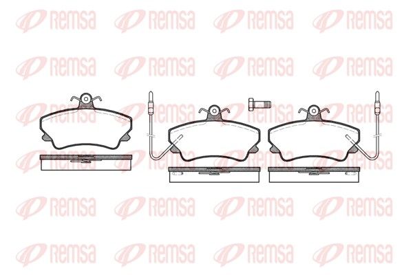 Set of brake linings, disc brake