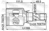 Set of hinges, drive shaft