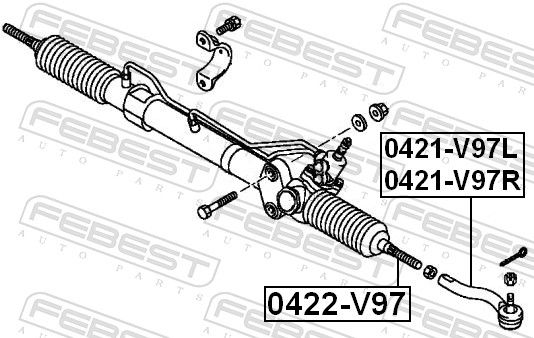 Axial joint, transverse steering rod