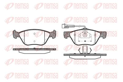 Set of brake linings, disc brake