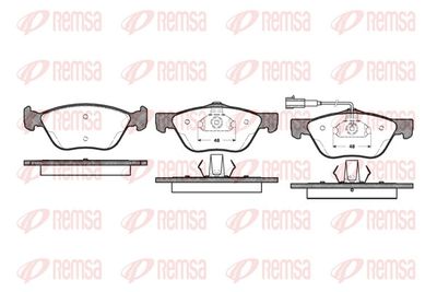 Set of brake linings, disc brake