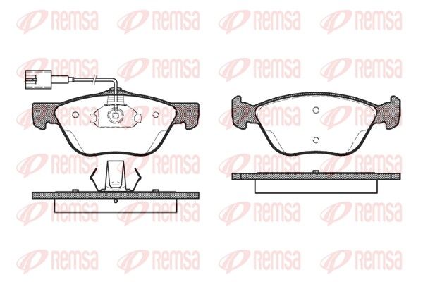 Set of brake linings, disc brake