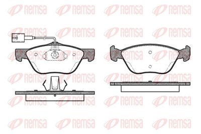 Set of brake linings, disc brake