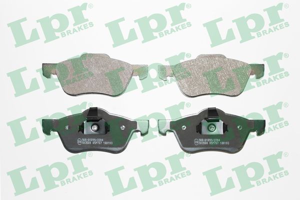 Set of brake linings, disc brake