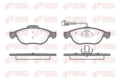 Set of brake linings, disc brake