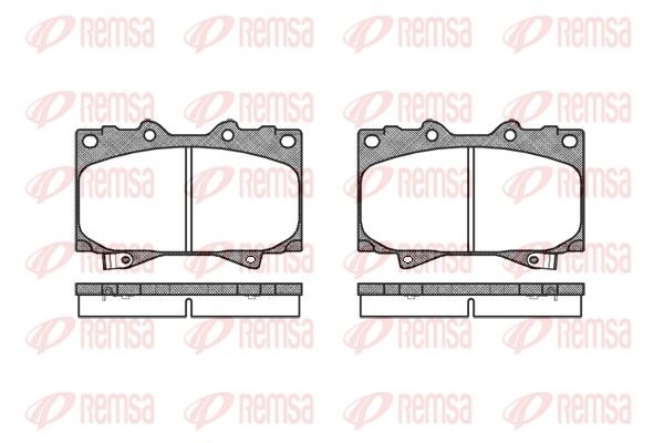 Set of brake linings, disc brake