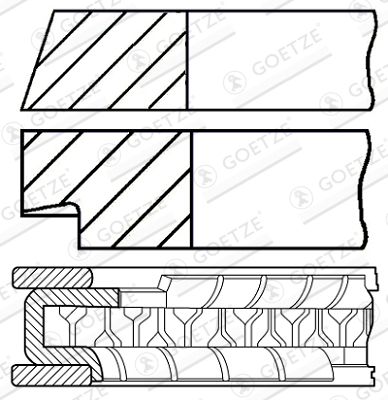 A set of piston rings