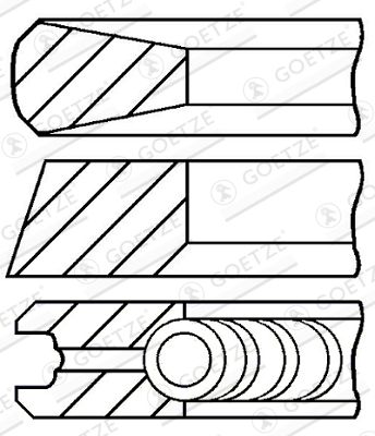 A set of piston rings