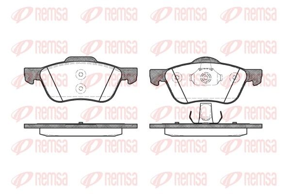 Set of brake linings, disc brake