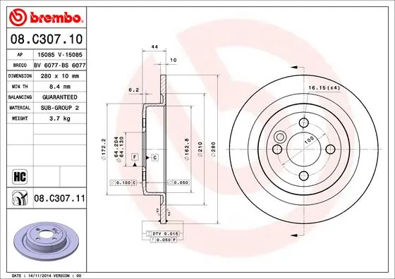 Тормозной диск PRIME LINE — UV Coated