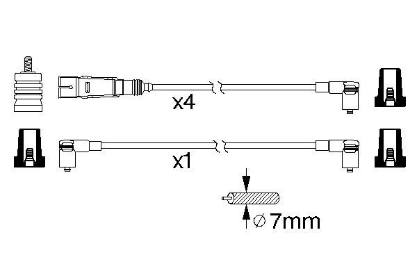 A set of high voltage wires