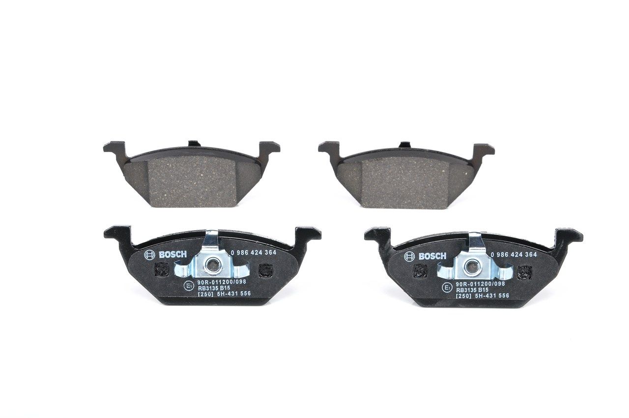 Set of brake linings, disc brake