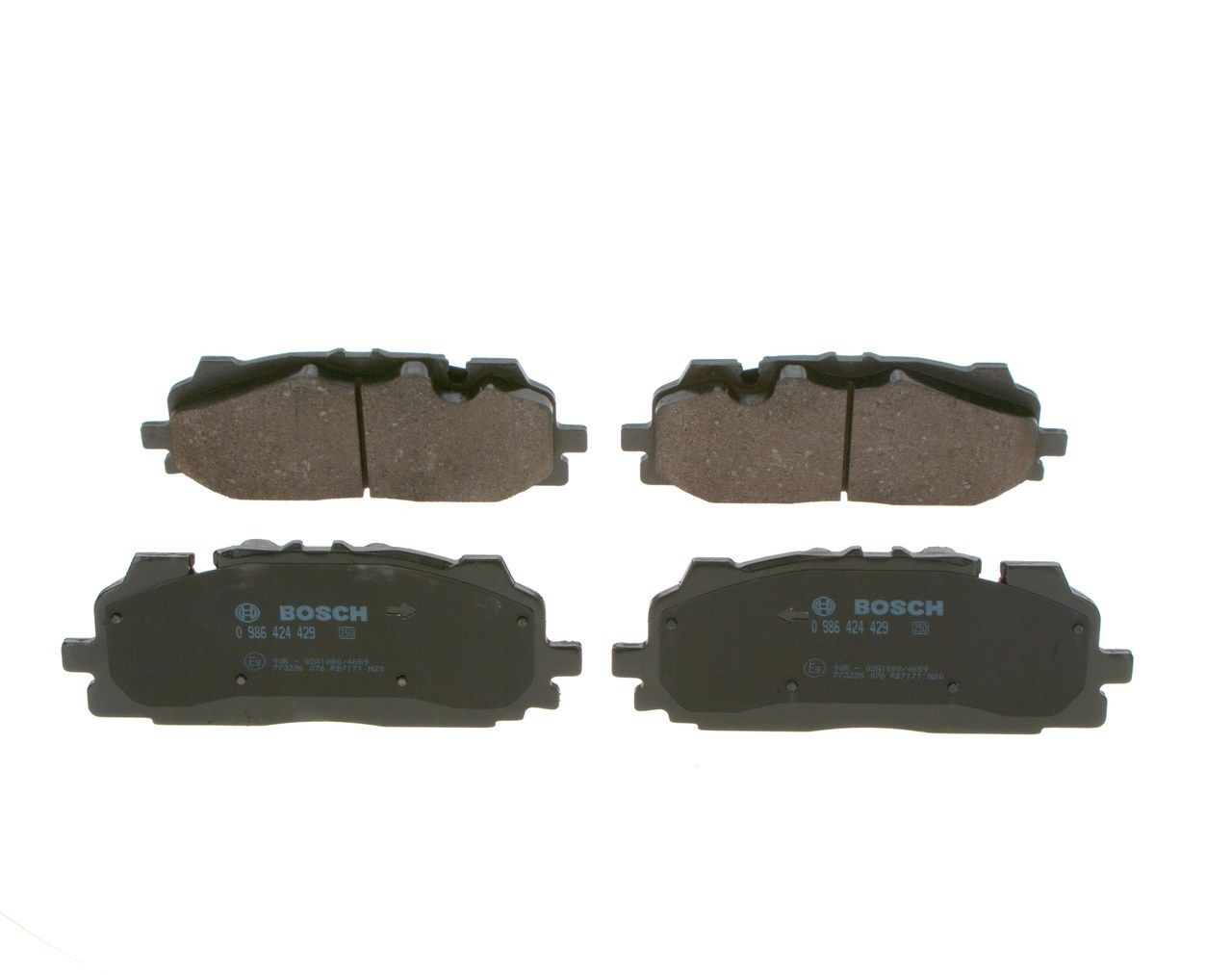 Set of brake linings, disc brake