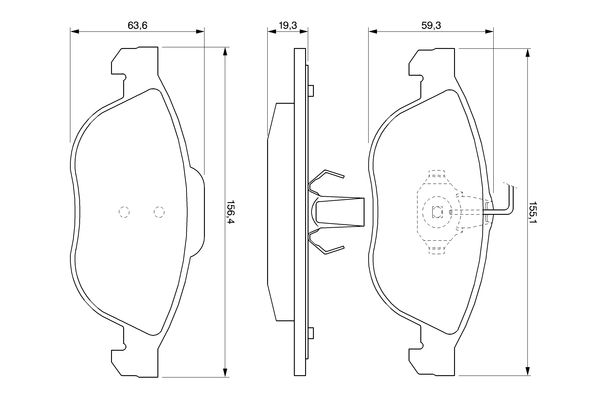 Set of brake linings, disc brake