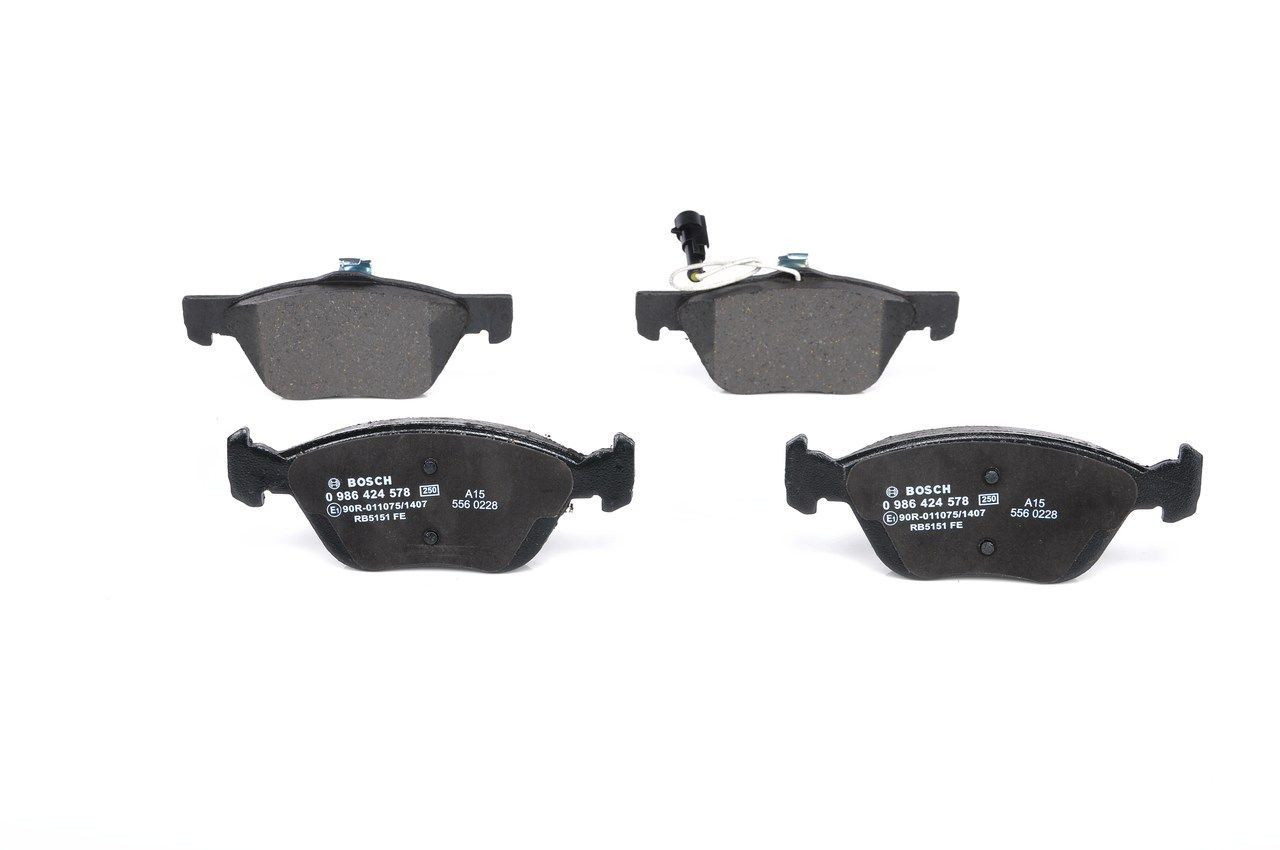 Set of brake linings, disc brake