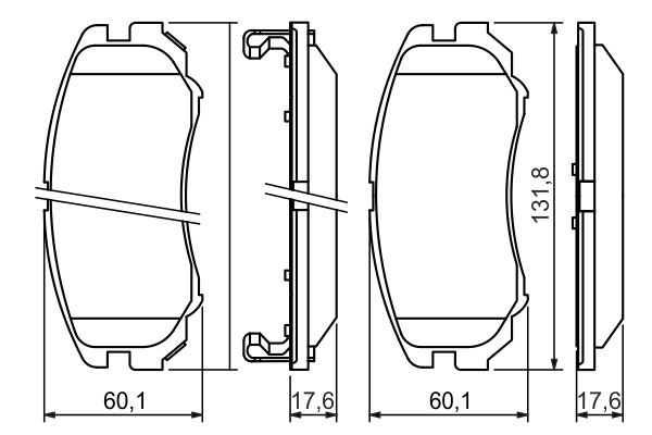 Set of brake linings, disc brake