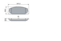 Set of brake linings, disc brake