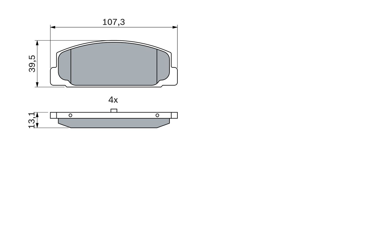 Set of brake linings, disc brake