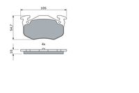 Set of brake linings, disc brake