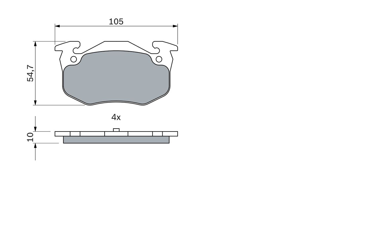 Set of brake linings, disc brake