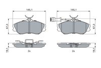 Set of brake linings, disc brake