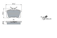 Set of brake linings, disc brake