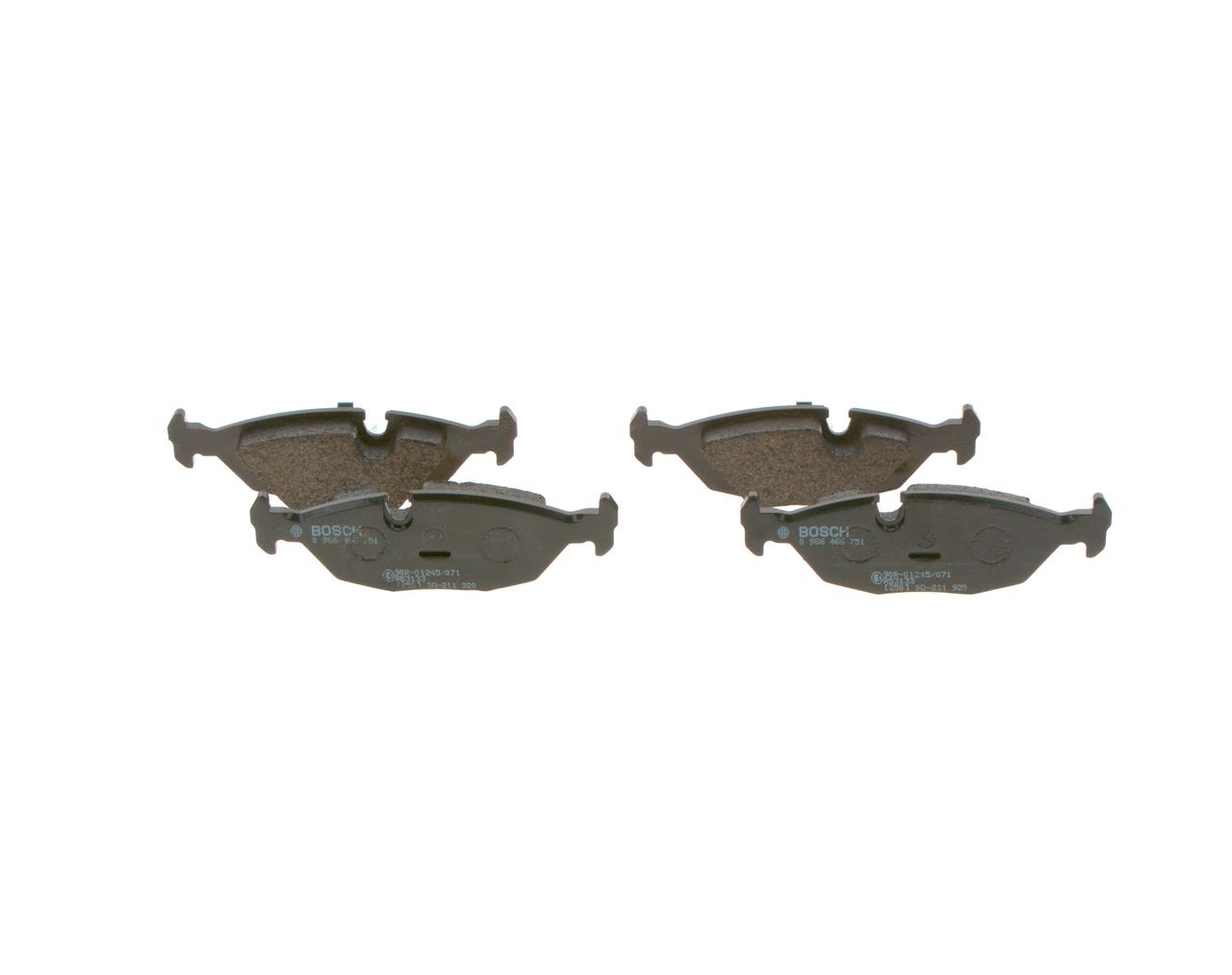 Set of brake linings, disc brake