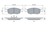 Set of brake linings, disc brake