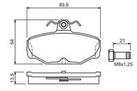 Set of brake linings, disc brake