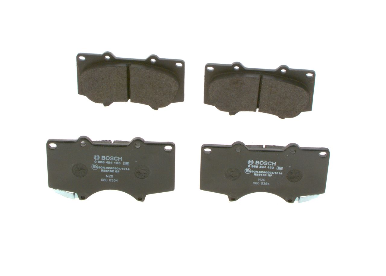 Set of brake linings, disc brake