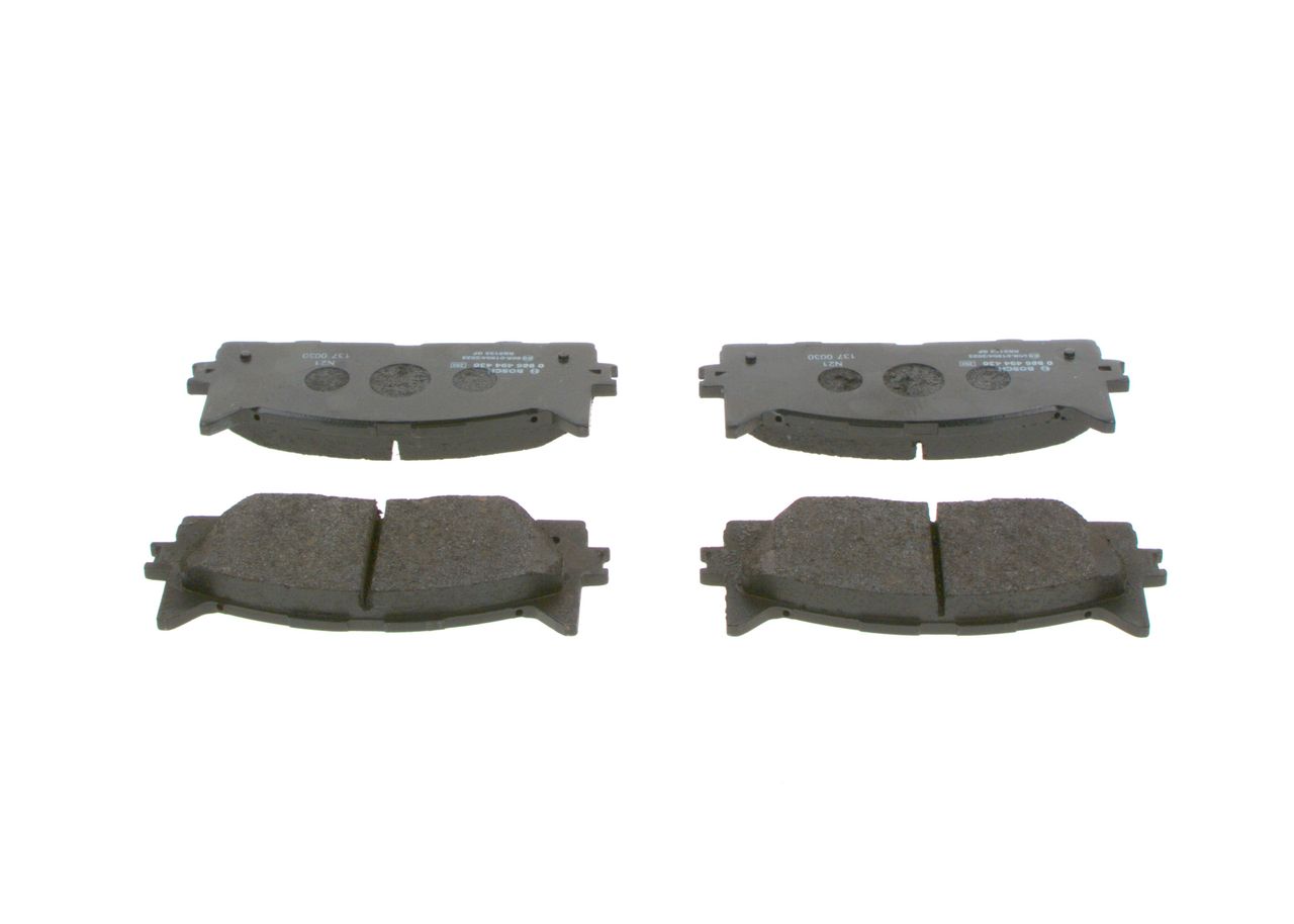 Set of brake linings, disc brake