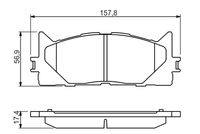 Set of brake linings, disc brake