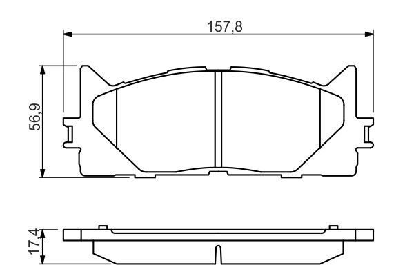 Set of brake linings, disc brake