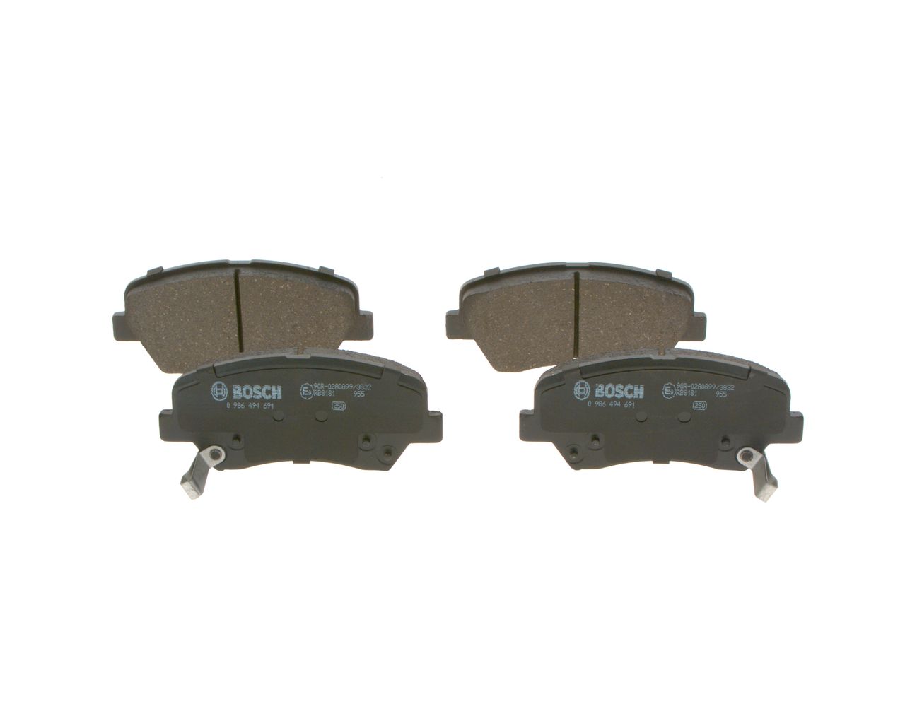 Set of brake linings, disc brake