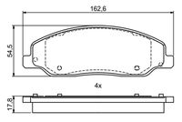 Set of brake linings, disc brake