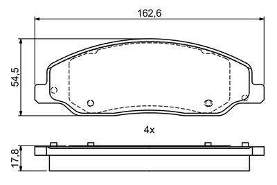 Set of brake linings, disc brake