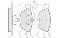 Set of brake linings, disc brake