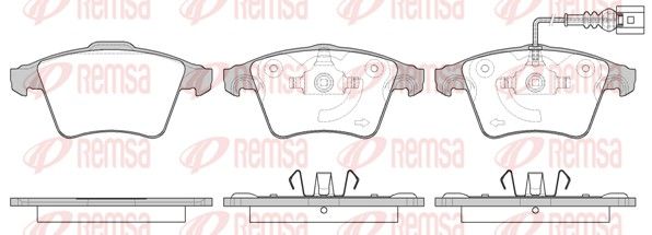 Set of brake linings, disc brake